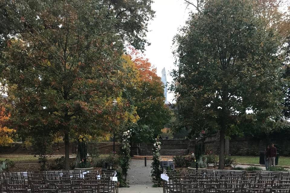 Greystone front plaza outdoor ceremony location