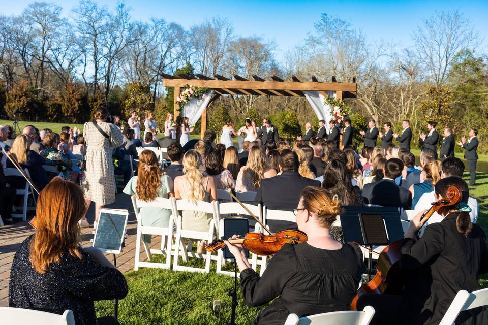 String trio on a beautiful day