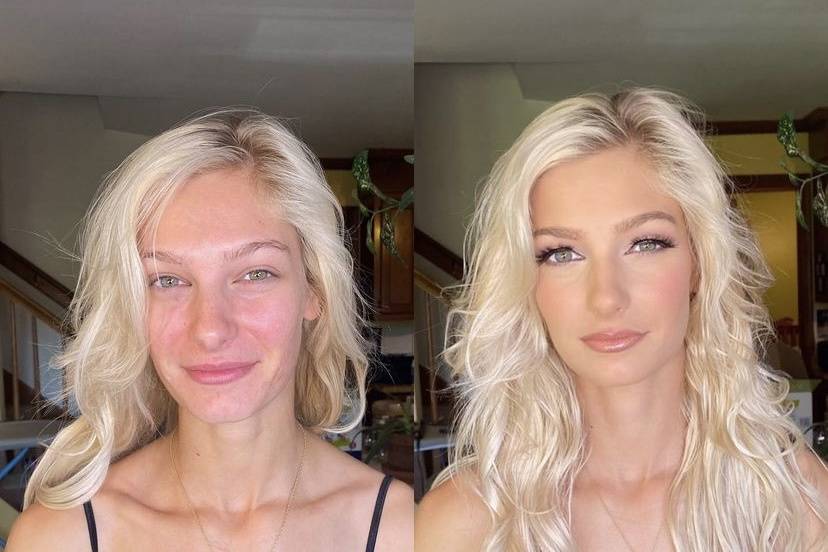 Before and after smoky eyes