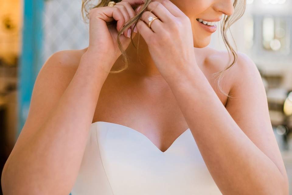 Bride getting ready