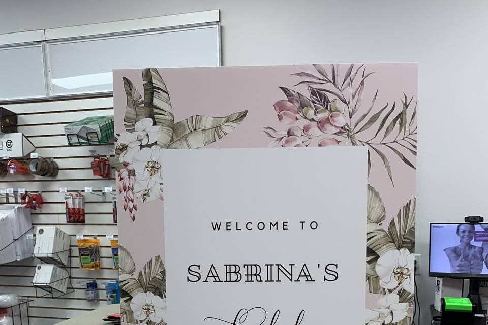 Bridal shower welcome sign