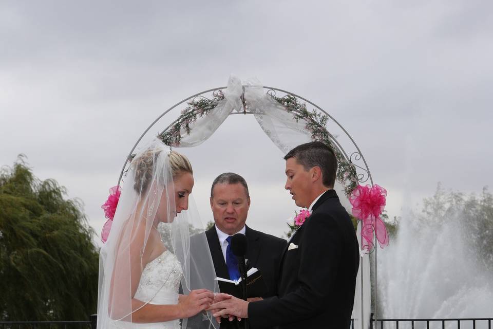 Outdoor wedding ceremony