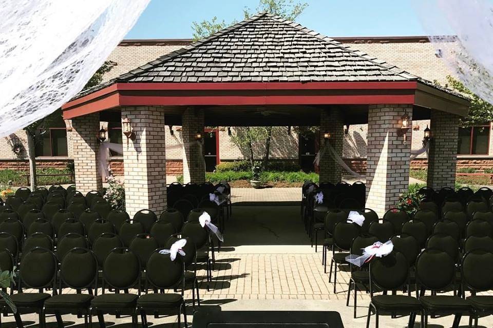 Outdoor wedding setup