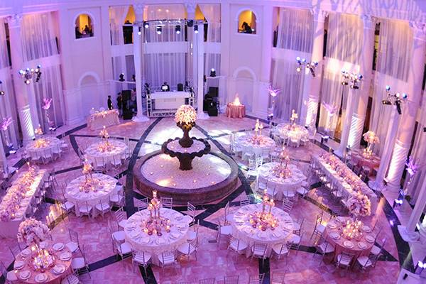 Chic wedding with up lighting package