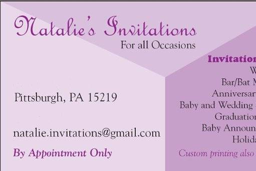 Natalie's Invitations