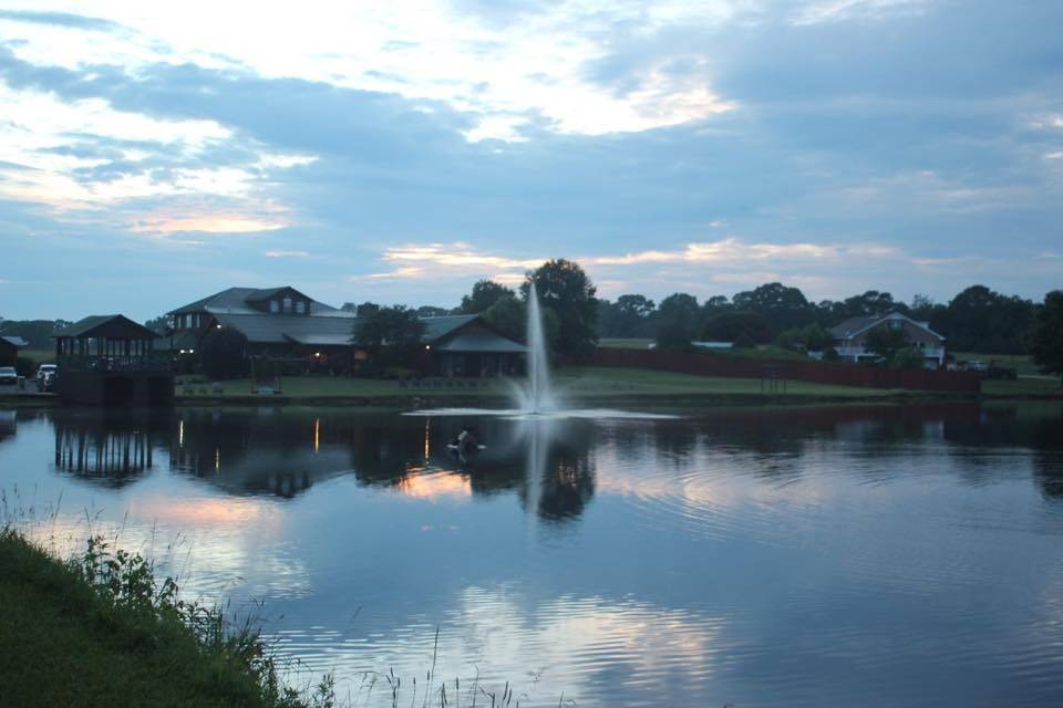 The lodge from across the lake