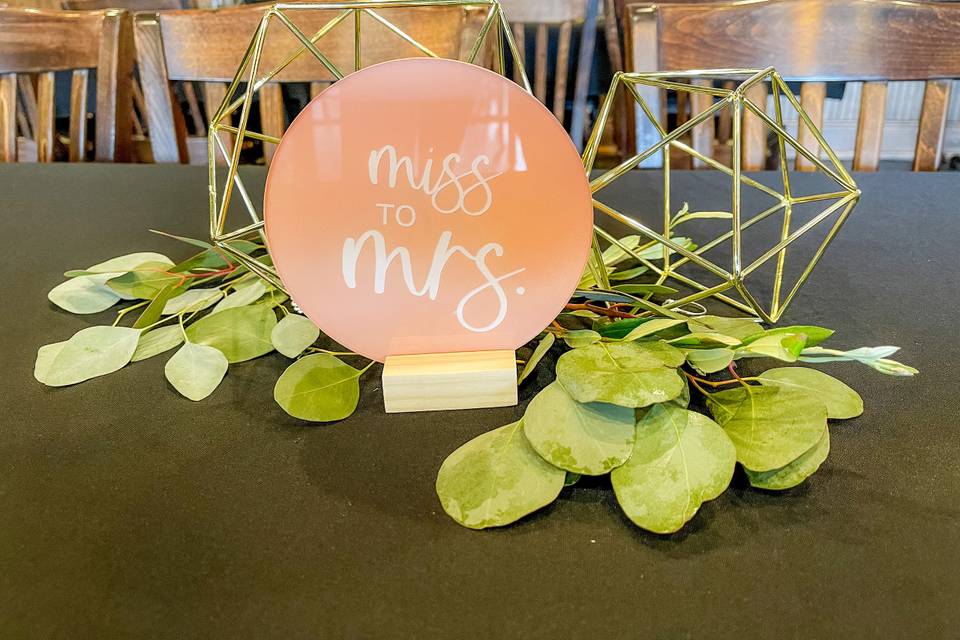 Bridal shower table signs
