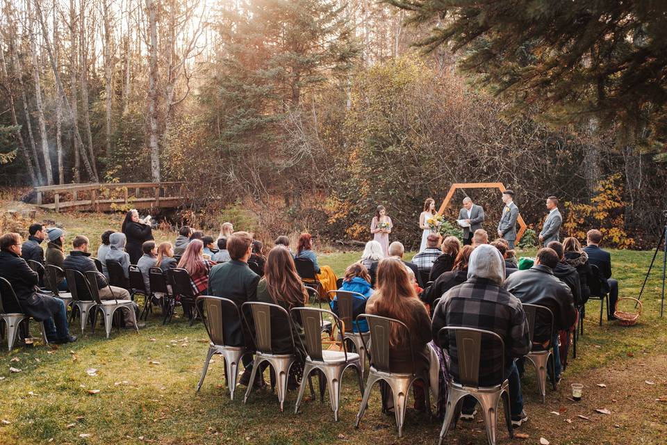 Outdoor wedding in October