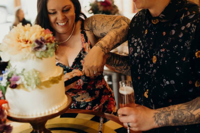 Cutting the cake