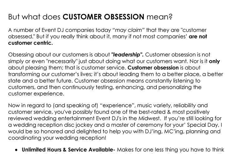 Customer Obsession....