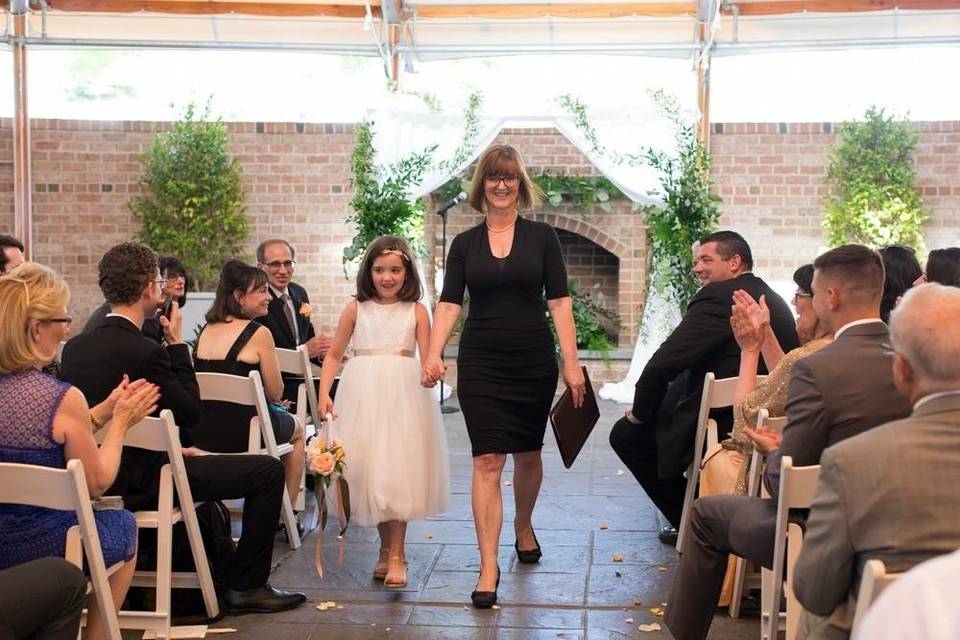 Officiant during the recessional