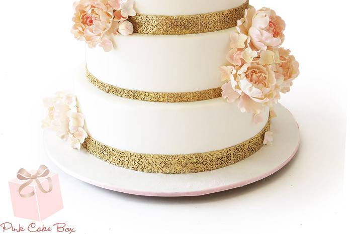 Pink Cake Box Wedding Cake Denville Nj Weddingwire