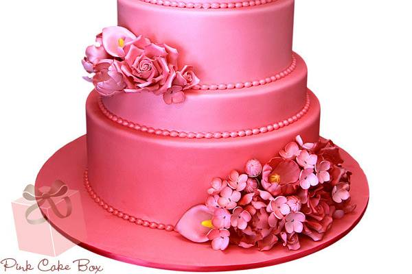 Pink Cake Box Wedding Cake Denville Nj Weddingwire