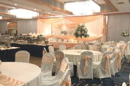 Beige-themed reception set up