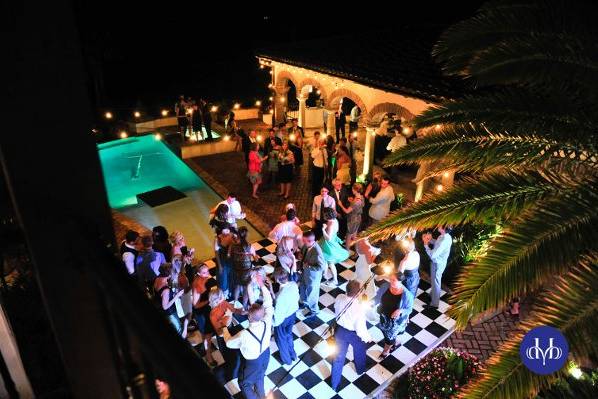 Folks dancing to the band poolside.  Shot by the amazing Donna Von Bruening.