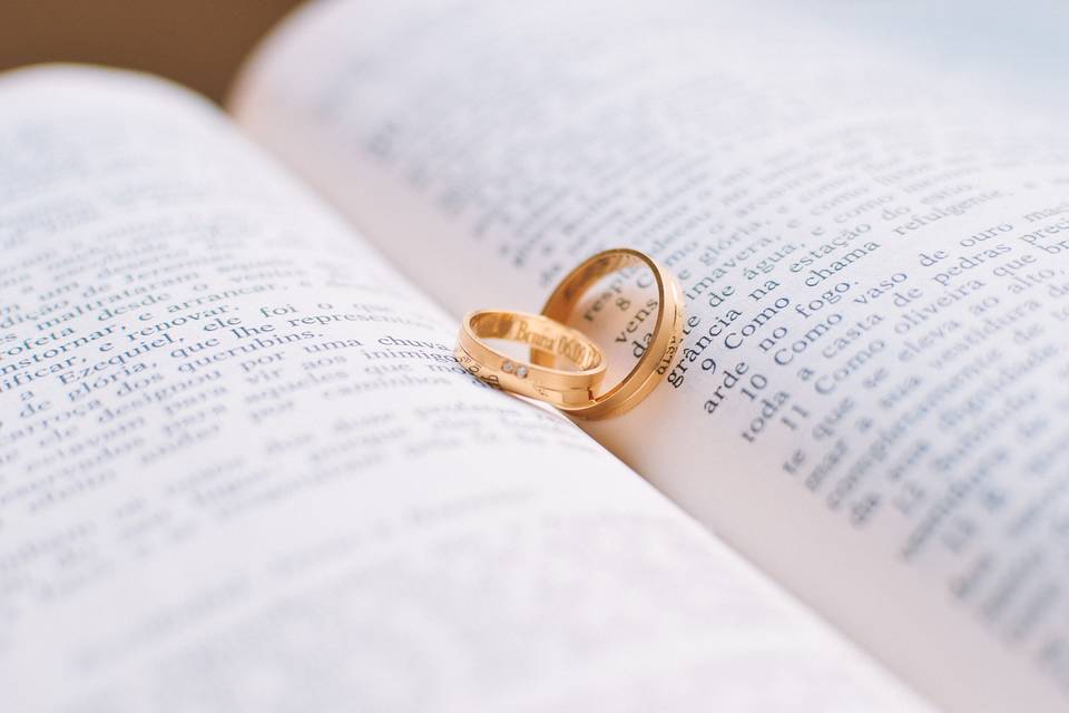 Rings ready for the ceremony