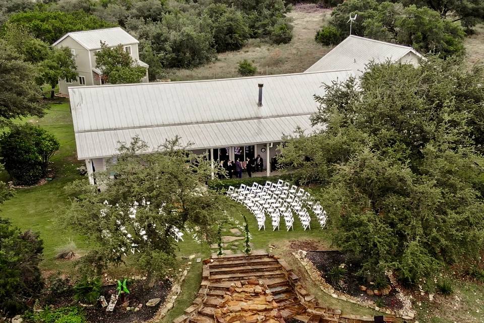 Aerial View of Front Wedding