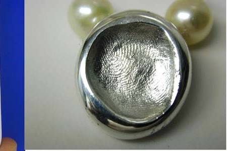 Baby Thumprint Pendant with pearl birthstone necklace