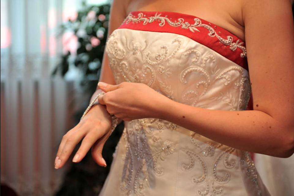 Intricate wedding dress