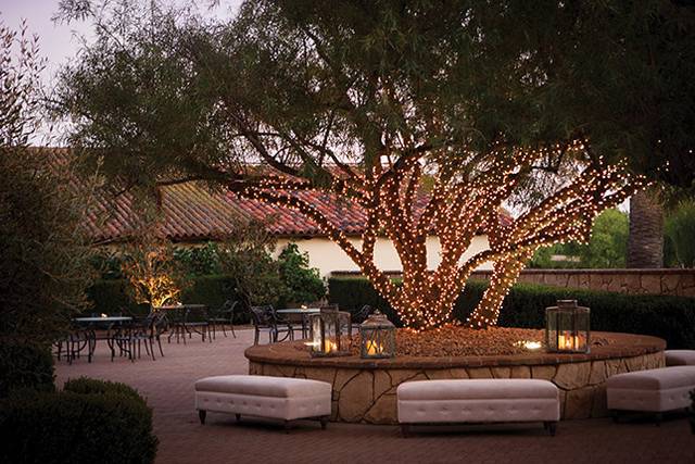 Courtyard at dusk