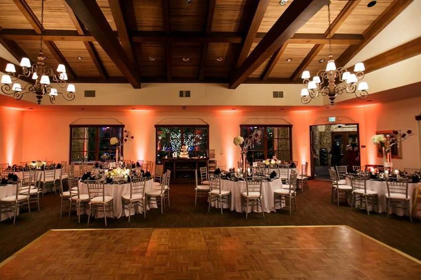 Dance floor and reception tables