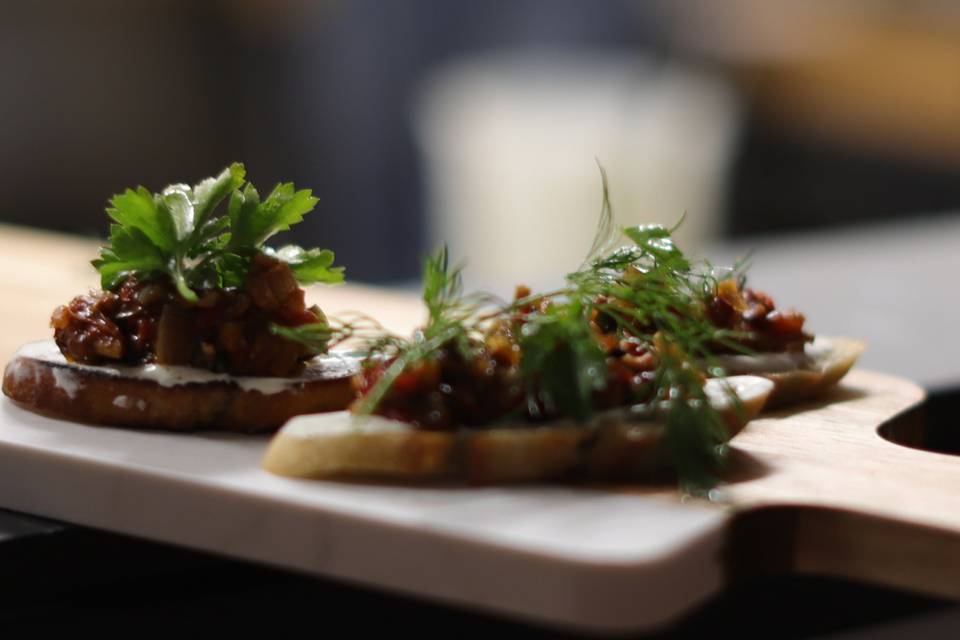 Winter vegetable crostini