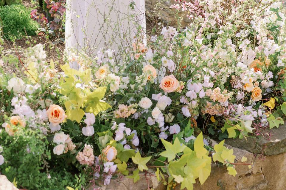 Bride in garden