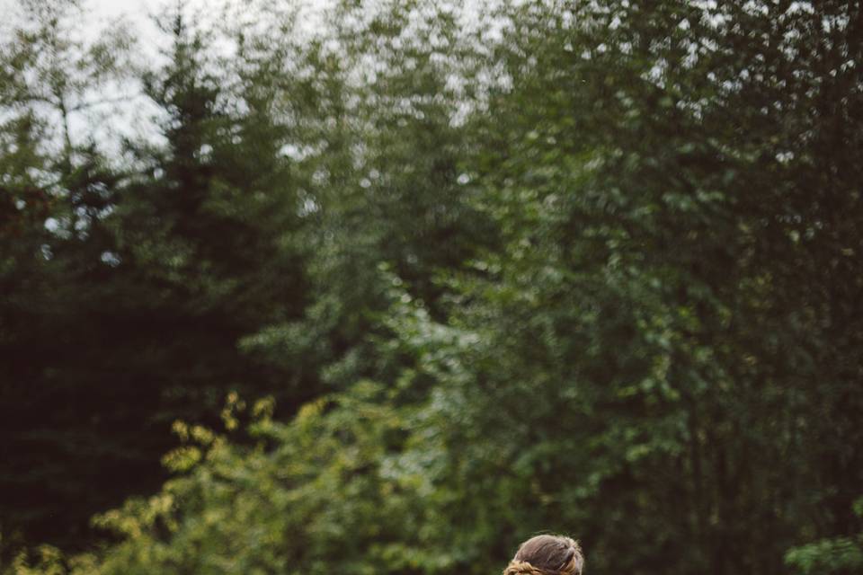 Bride in her wedding gown