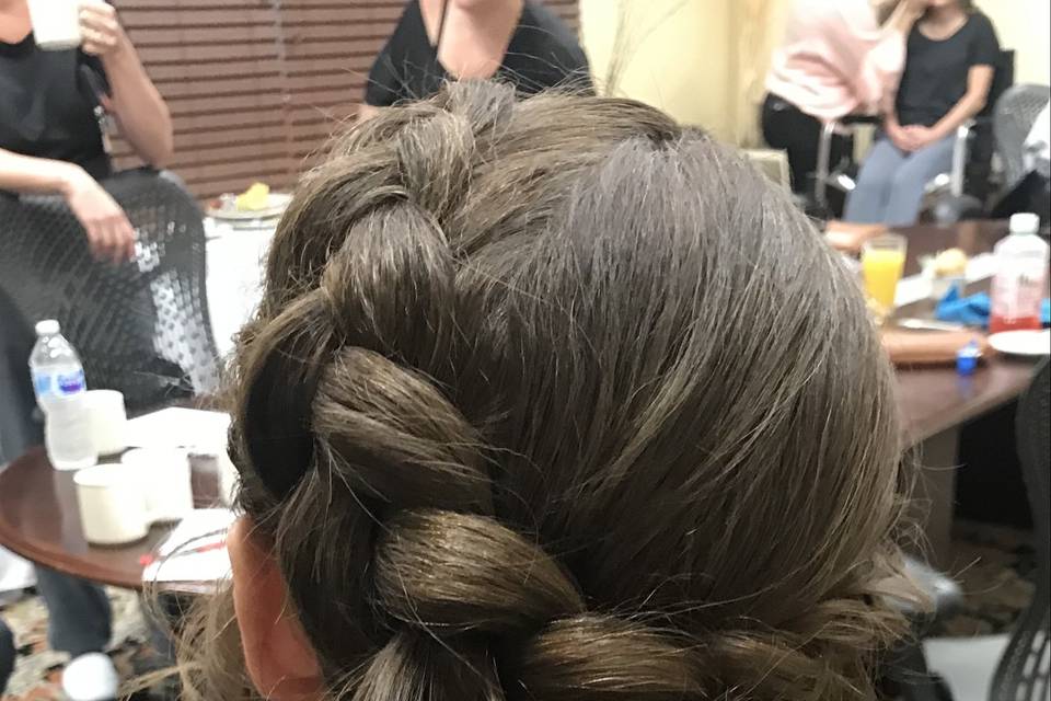 Big Braid Long Hair Updo