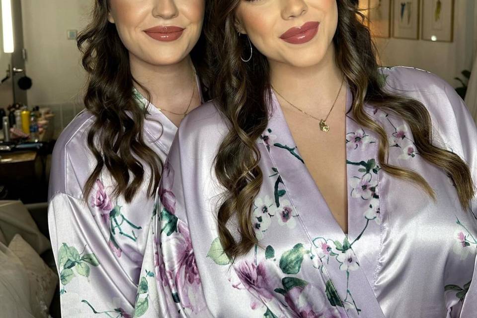 Bridal party hair and makeup