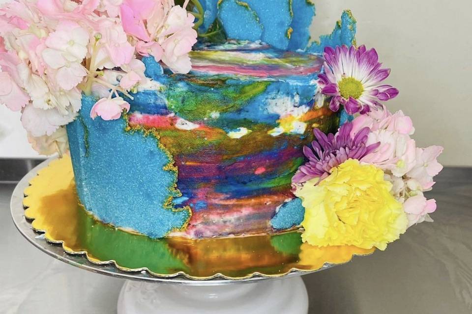 Floral Sugar Sheet Cake