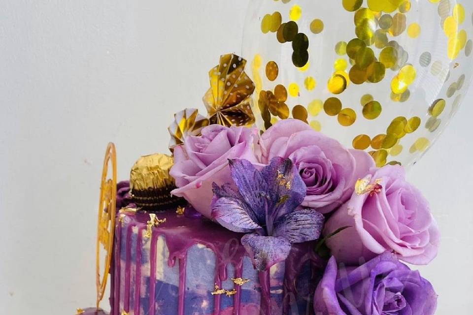Floral Marbled cake
