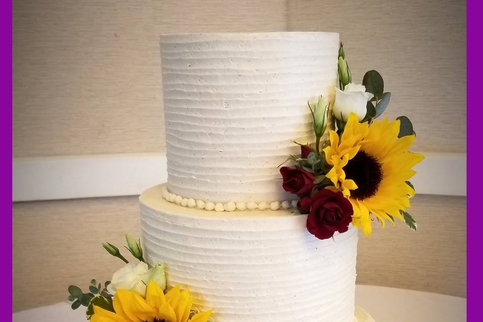 Sunflower Textured Cake