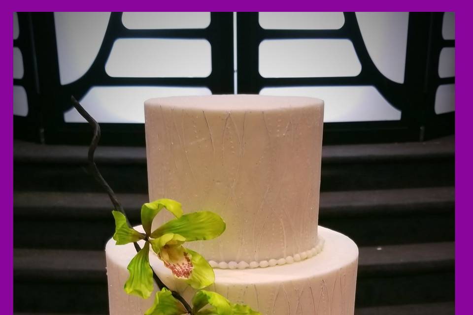 Stenciled Orchid Cake