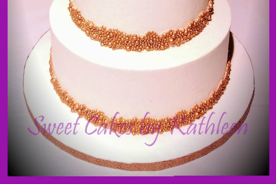 Rose Gold Dahlia Cake