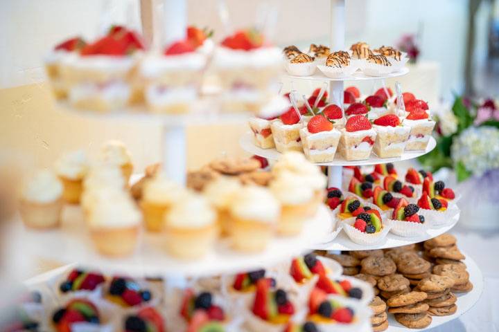 Tiers of dessert