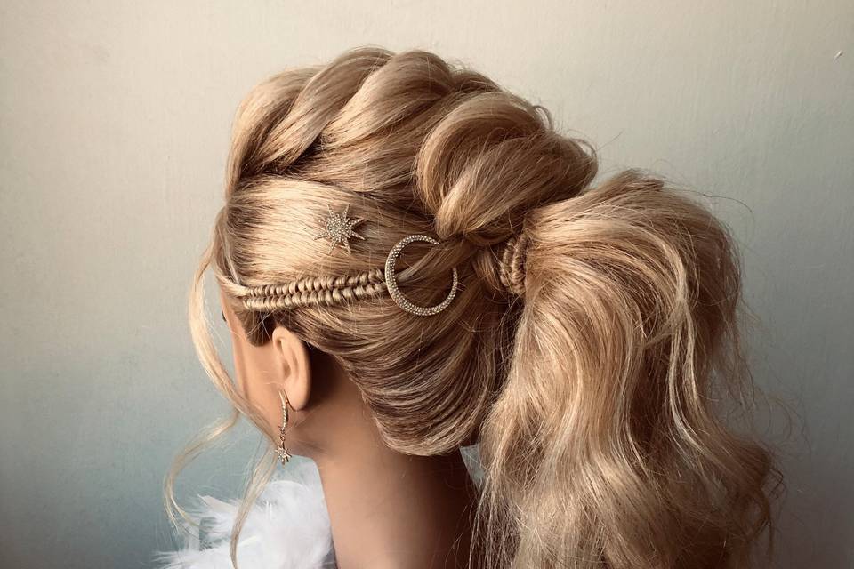 Bridal boho hairstyle