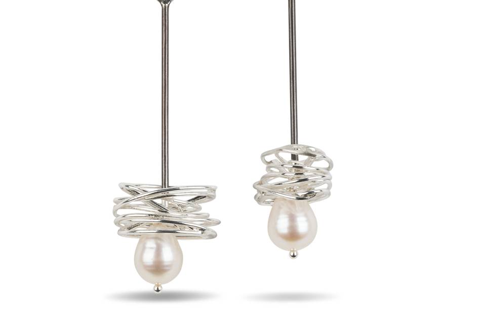 Pearl-in-a-Nest Earrings