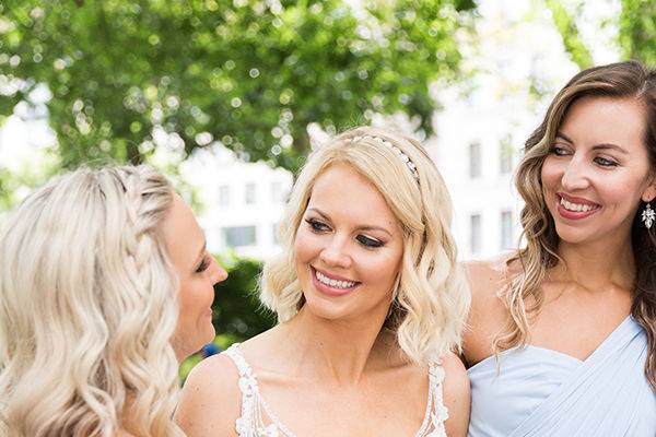 Bride and bridesmaids