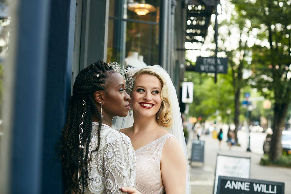 Luxury bride and her party