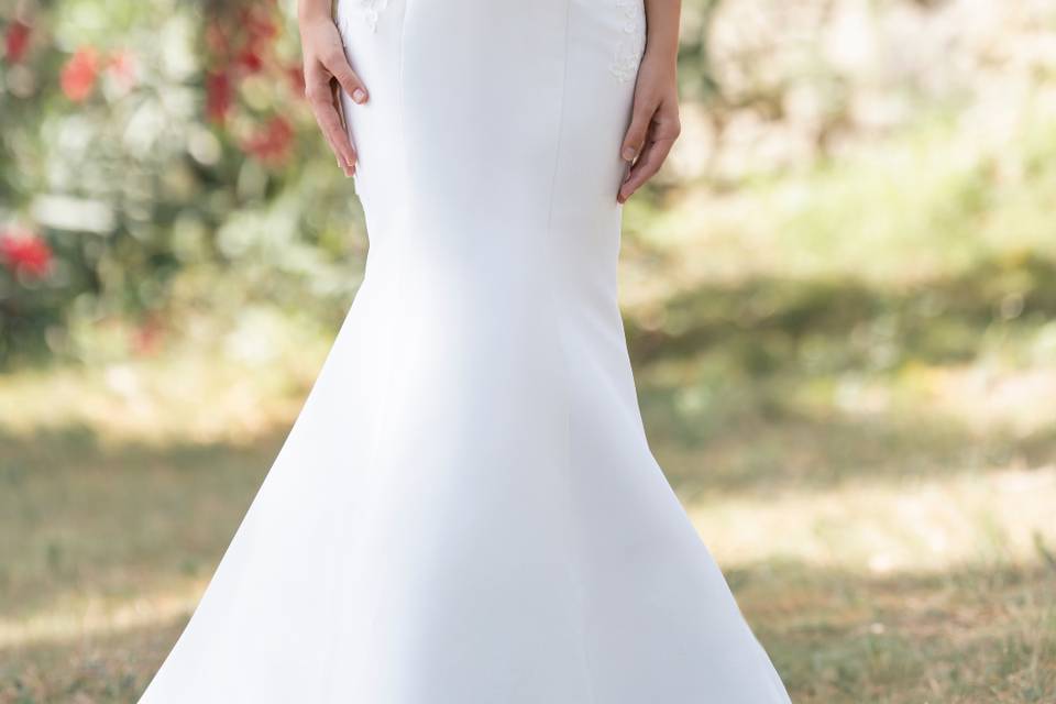 Basque Waist Wedding Dress