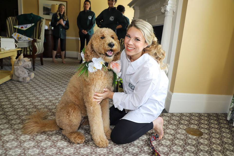 A bride and her dog