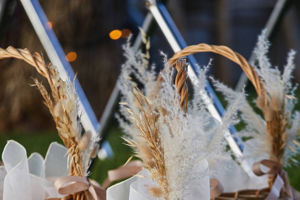 Rice in baskets