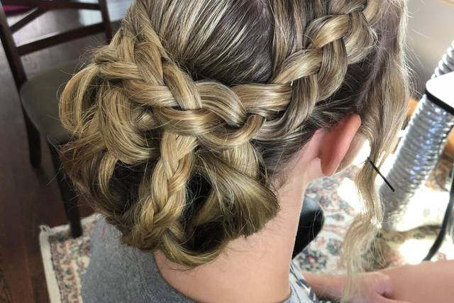 Chignon with braids