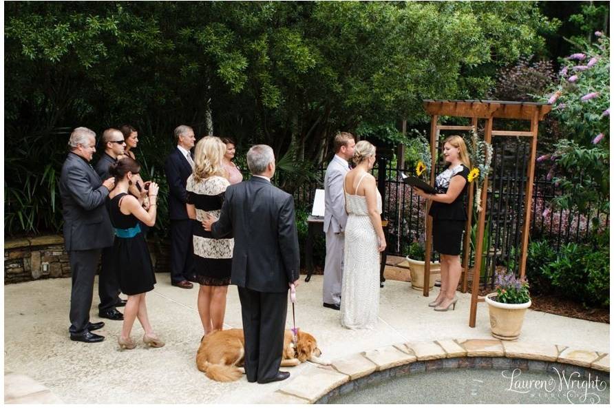 Intimate backyard ceremony from July 2013.