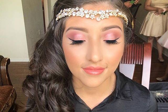 Wedding makeup and hair