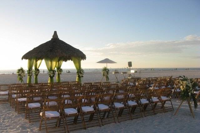 A tropical wedding in paradise.