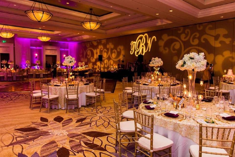 Gold and eggplant wedding with so much detail