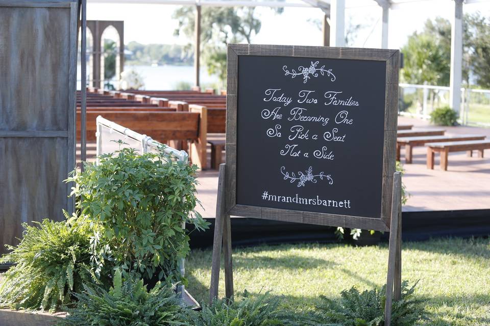 Custom signage at your ceremony