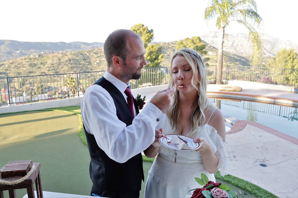 Cutting the cake